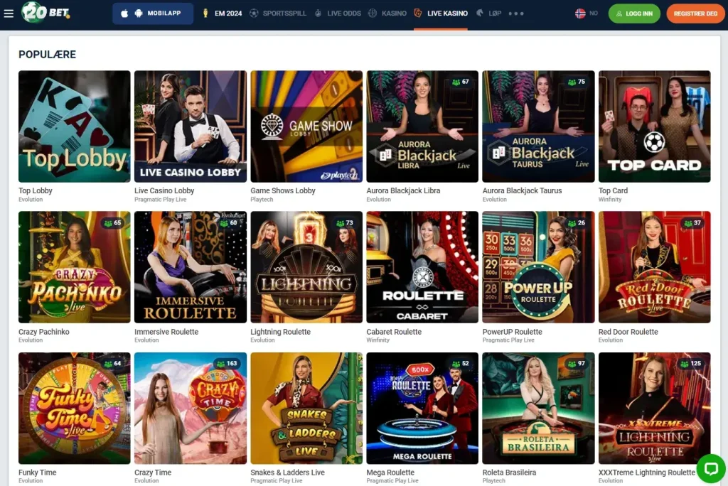 20bet live casino