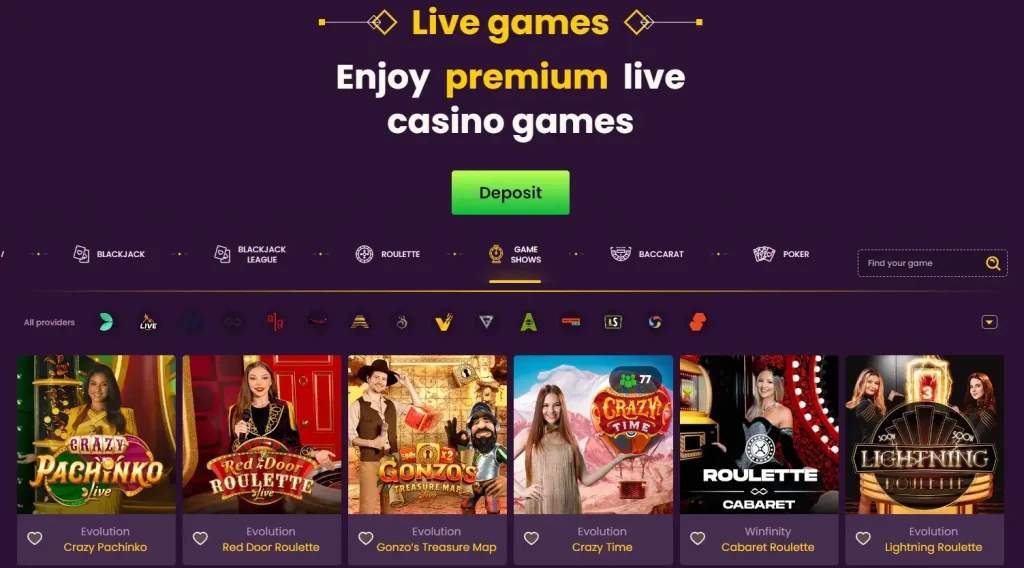 live spill bizzo casino