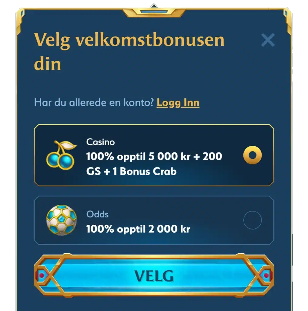 Oceanspin kasino velkomstbonus pengespill