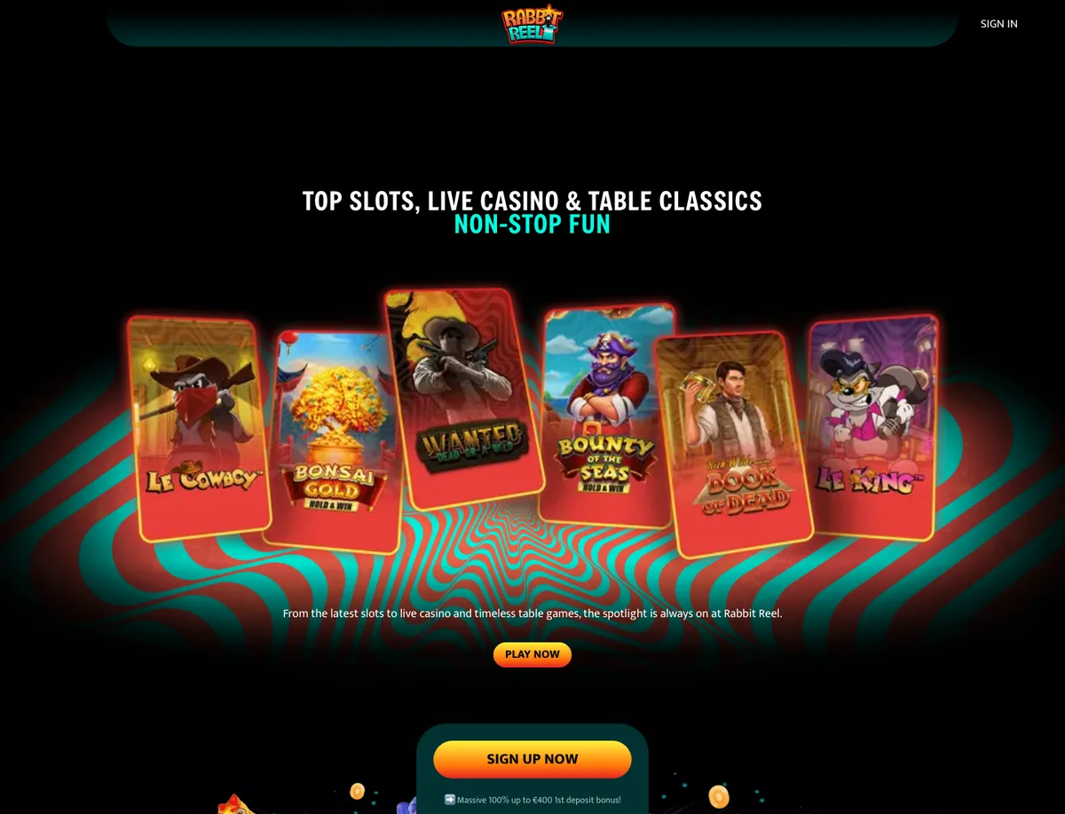 RabbitReel Casino spillutvalg